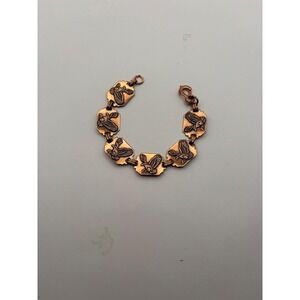 VTG Copper Eagle Link Bracelet Charm Jewelry Womens Unique Retro 1930-50's